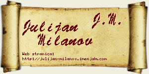 Julijan Milanov vizit kartica